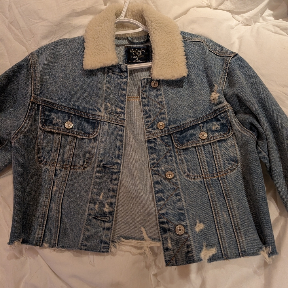 Abercrombie Sherpa Collar Denim Jacket